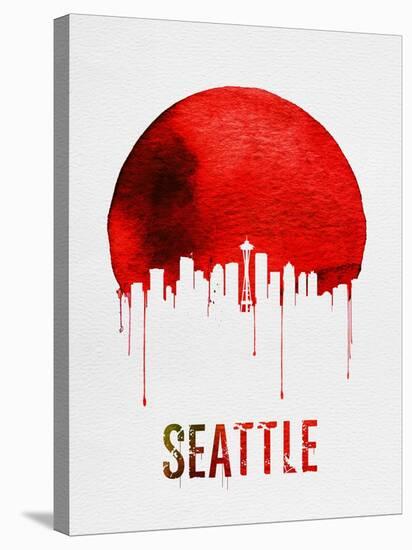 Seattle Skyline Red-null-Stretched Canvas