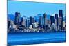Seattle Skyline Sailboat Puget Sound Cascade Mountains, Washington State-William Perry-Mounted Photographic Print