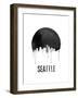 Seattle Skyline White-null-Framed Art Print