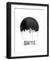 Seattle Skyline White-null-Framed Art Print
