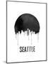 Seattle Skyline White-null-Mounted Art Print