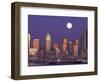 Seattle Skyline with Full Moon, Washington, USA-null-Framed Photographic Print