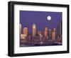 Seattle Skyline with Full Moon, Washington, USA-null-Framed Photographic Print