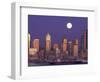 Seattle Skyline with Full Moon, Washington, USA-null-Framed Photographic Print