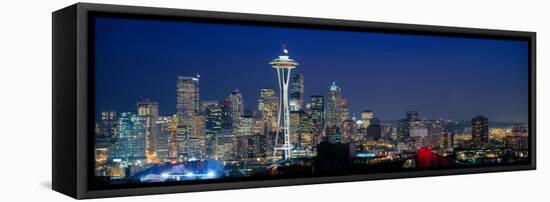 Seattle Skyline with Space Needle, Washington State, USA-null-Framed Stretched Canvas