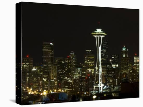 Seattle Skyline-John Gusky-Stretched Canvas