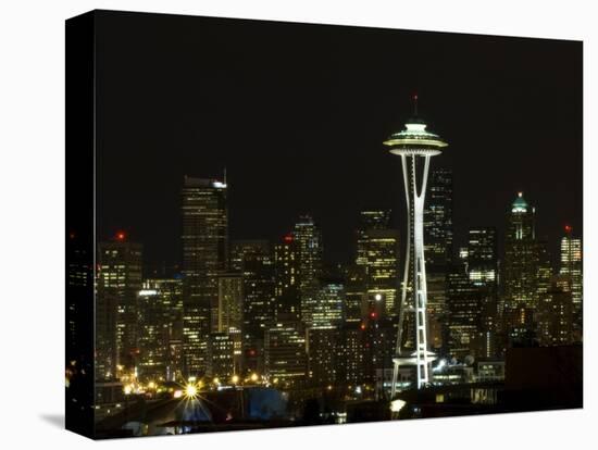 Seattle Skyline-John Gusky-Stretched Canvas