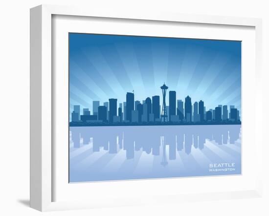 Seattle Skyline-Yurkaimmortal-Framed Art Print