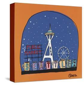 Seattle Snow Globe-Brian Nash-Stretched Canvas