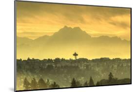 Seattle Space Needle and Olympic Mountains beyond, seen from downtown Bellevue, WA, USA-Stuart Westmorland-Mounted Photographic Print