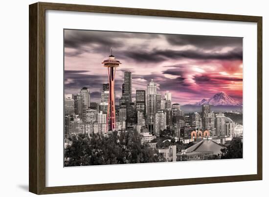 Seattle - Space Needle-null-Framed Art Print