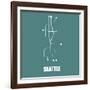 Seattle Teal Subway Map-null-Framed Art Print