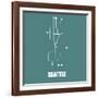 Seattle Teal Subway Map-null-Framed Art Print