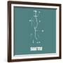 Seattle Teal Subway Map-null-Framed Art Print