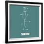 Seattle Teal Subway Map-null-Framed Art Print