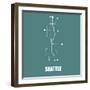 Seattle Teal Subway Map-null-Framed Art Print