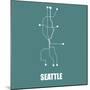 Seattle Teal Subway Map-null-Mounted Art Print