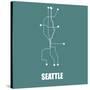 Seattle Teal Subway Map-null-Stretched Canvas