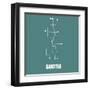 Seattle Teal Subway Map-null-Framed Art Print