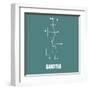 Seattle Teal Subway Map-null-Framed Art Print