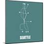 Seattle Teal Subway Map-null-Mounted Art Print