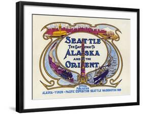 Seattle, the Gateway to Alaska and the Orient, 1909-null-Framed Giclee Print