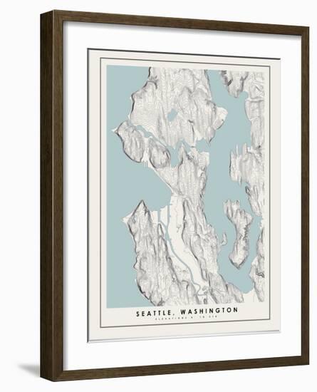 Seattle Topographical Print-null-Framed Art Print