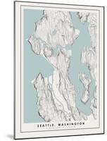 Seattle Topographical Print-null-Mounted Art Print