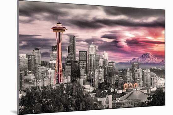 Seattle- Towering Space Needle-null-Mounted Poster