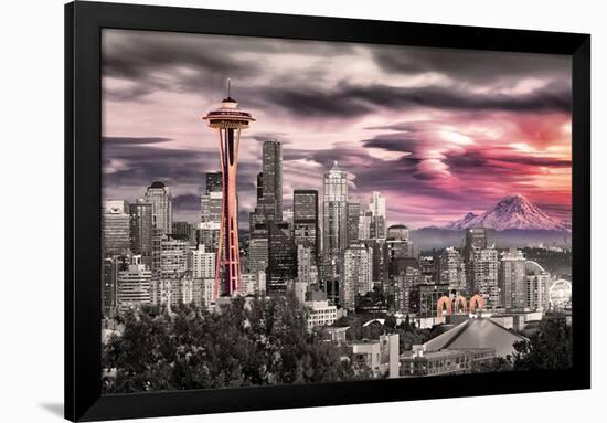 Seattle- Towering Space Needle-null-Framed Poster