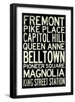 Seattle Transit Style Vintage Retro Metro Travel-null-Framed Art Print