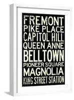 Seattle Transit Style Vintage Retro Metro Travel-null-Framed Art Print