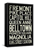 Seattle Transit Style Vintage RetroMetro Travel Poster-null-Framed Stretched Canvas