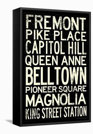 Seattle Transit Style Vintage RetroMetro Travel Poster-null-Framed Stretched Canvas