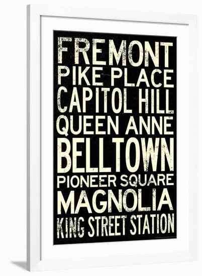 Seattle Transit Style Vintage RetroMetro Travel-null-Framed Art Print