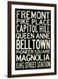 Seattle Transit Style Vintage RetroMetro Travel-null-Framed Art Print