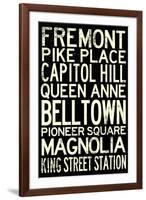 Seattle Transit Style Vintage RetroMetro Travel-null-Framed Art Print