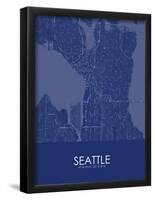 Seattle, United States of America Blue Map-null-Framed Poster