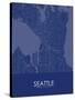 Seattle, United States of America Blue Map-null-Stretched Canvas