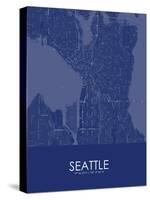 Seattle, United States of America Blue Map-null-Stretched Canvas
