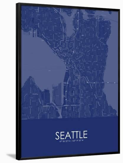 Seattle, United States of America Blue Map-null-Framed Poster