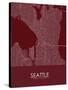 Seattle, United States of America Red Map-null-Stretched Canvas