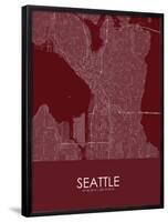 Seattle, United States of America Red Map-null-Framed Poster