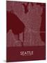 Seattle, United States of America Red Map-null-Mounted Poster