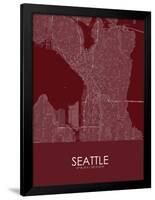 Seattle, United States of America Red Map-null-Framed Poster