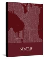 Seattle, United States of America Red Map-null-Stretched Canvas