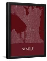 Seattle, United States of America Red Map-null-Framed Poster