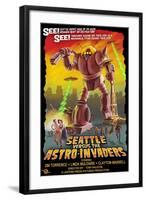 Seattle vs. Astro Invaders-Lantern Press-Framed Art Print