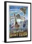 Seattle vs. The Giant Crabs-Lantern Press-Framed Art Print