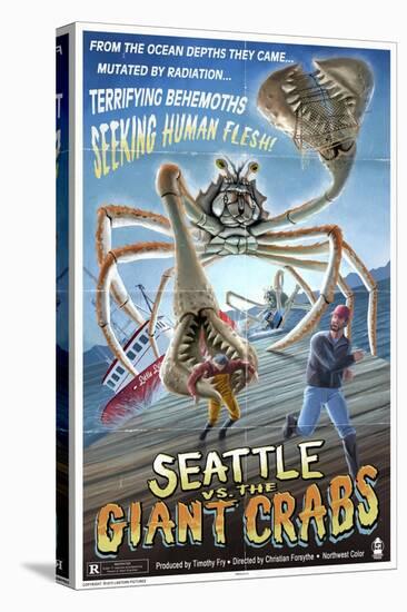 Seattle vs. The Giant Crabs-Lantern Press-Stretched Canvas
